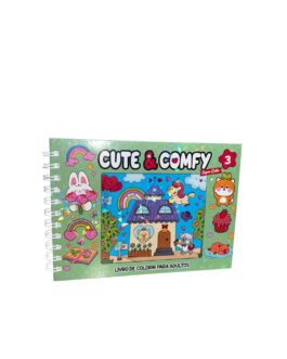Cute & Comfy Super Extra – Livro de Colorir Adulto – Capa Dura Holográfica