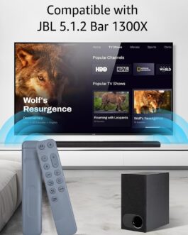 Controle remoto de substituição Soundbar para JBL 5.1.2 Bar 1300X, compatível com BAR1300 BAR1000 BAR800 Sound Bar