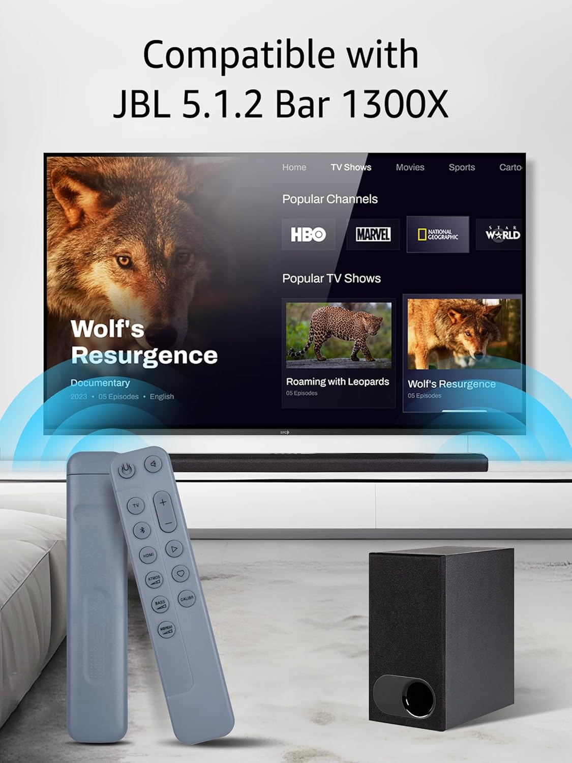 Controle remoto de substituição Soundbar para JBL 5.1.2 Bar 1300X, compatível com BAR1300 BAR1000 BAR800 Sound Bar - Imagem 2