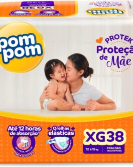 Fralda Pom Pom Protek Proteção de Mãe Mega XG 38 Unidades