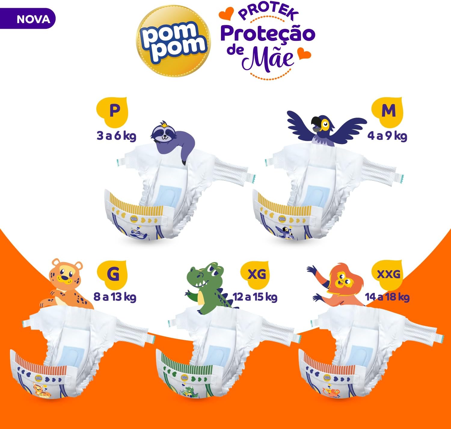 Fralda Pom Pom Protek Proteção de Mãe Mega XG 38 Unidades - Imagem 6