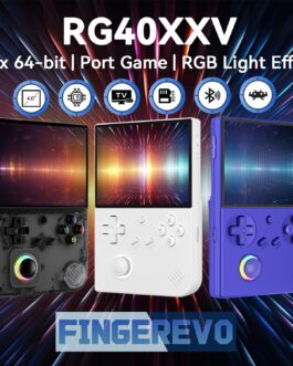 FINGEREVO RG40XXV Handheld Game Console 4.0-in 640 * 480 IPS OCA Screen 3200mAh 64Bit System RG 40XXV Black Transparent