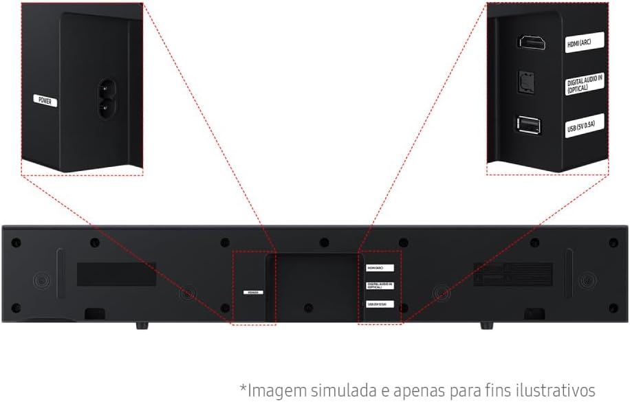 Soundbar Samsung HW-B400F, com 2.0 canais, Bluetooth, Subwoofer integrado e HDMI ARC - Imagem 7