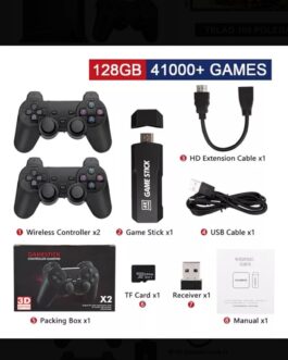 GD10 Video Game Stick Embutido 40000 Jogos 128G 2.4G Controlador Sem Fio HD Console de Videogame Retrô 4k HD Console de Videogame