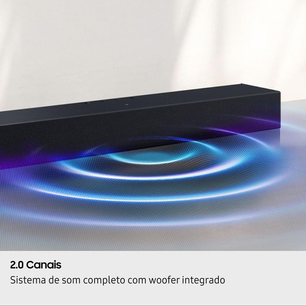 Soundbar Samsung HW-B400F, com 2.0 canais, Bluetooth, Subwoofer integrado e HDMI ARC - Imagem 9