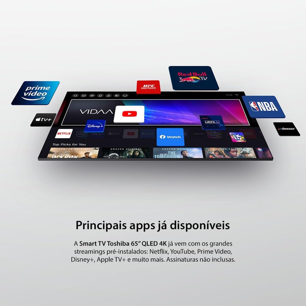 Smart TV 65" Toshiba QLED 4K Vidaa - TB027M - Imagem 4