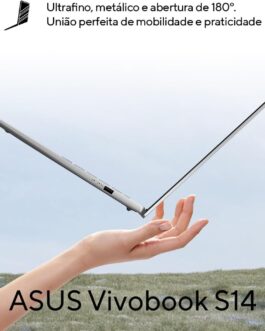Notebook ASUS Vivobook S14 IA PC, Core Ultra 7, 16 GB, 512 GB, Linux, 14” Nivel IPS 60Hz, Matte Gray – S3407CA-LY121