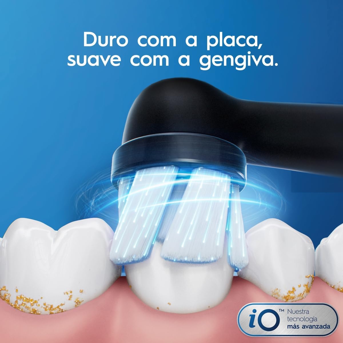 Escova de Dente Elétrica Oral-B Series iO2 para dentes 100% mais Limpos vs. uma Escova de Dente Manual Regular - Imagem 3