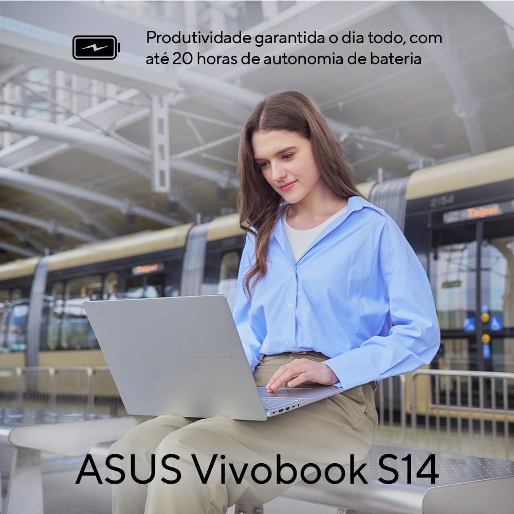 Notebook ASUS Vivobook S14 IA PC, Core Ultra 7, 16 GB, 512 GB, Linux, 14'' Nivel IPS 60Hz, Matte Gray - S3407CA-LY121 - Imagem 3