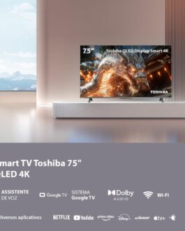 Smart TV QLED 75 4K Toshiba Google TV 4HDMI 2USB Wi-Fi