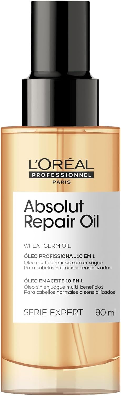 L’Oréal Professionnel Óleo 10 em 1 Absolut Repair | Multi-benefícios para cabelos secos e danificados | Repara e Promove Brilho | Com Gold Quinoa e Proteínas L’Oréal Professionnel Óleo 10 em 1 Absolut Repair | Multi-benefícios para cabelos secos e danificados | Repara e Promove Brilho | Com Gold Quinoa e Proteínas