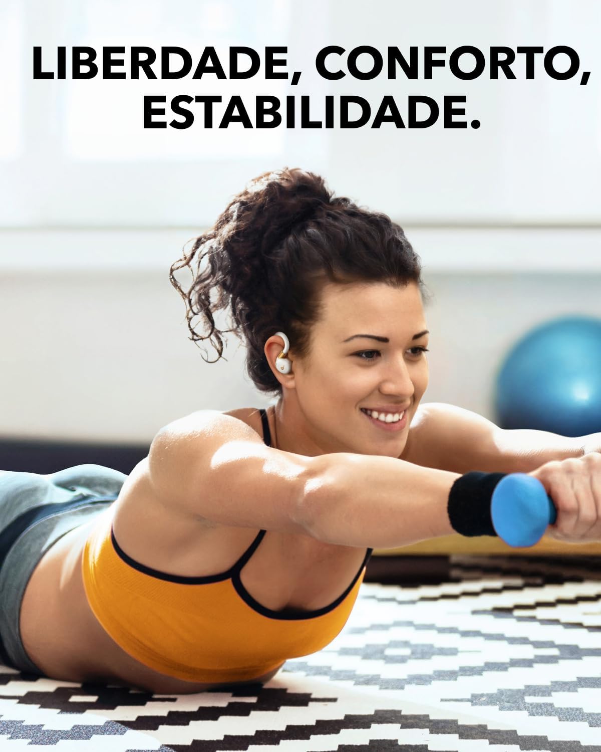 Soundcore Sport X20 da Anker Fone de Ouvido Bluetooth 5.3 Sem Fio para Treinos, Ganchos Ajustáveis, Graves Intensos, IP68, À Prova de Suor e Poeira, 48H de Reprodução, Fones para Academia, Branco - Imagem 3