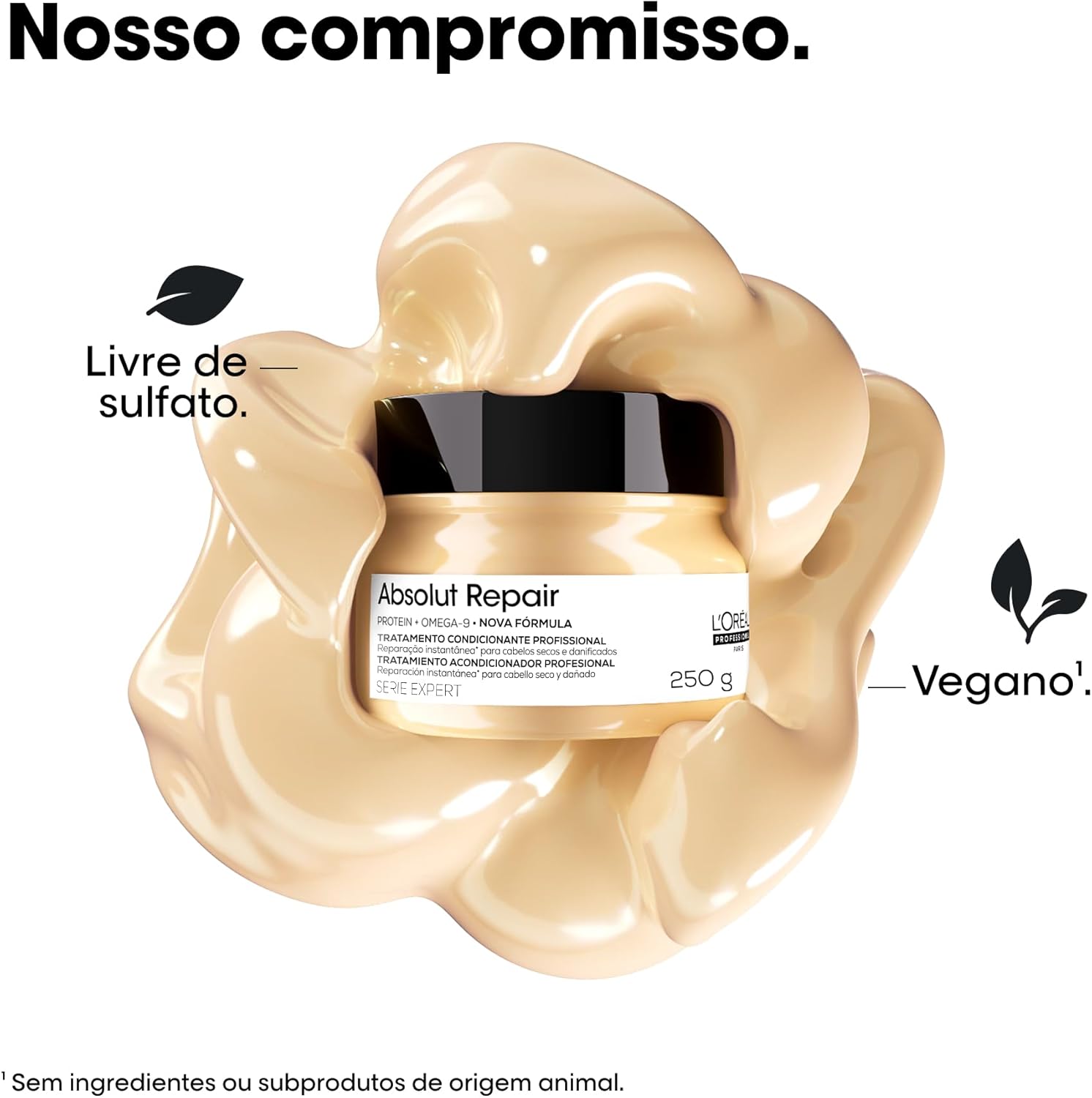 L'Oréal Professionnel Serie Expert Absolut Repair, Máscara de Reparação Intensiva para Cabelos Danificados e Finos com Quinoa Dourada, Reconstrução Instantânea e Brilho Intenso, 250g - Imagem 10
