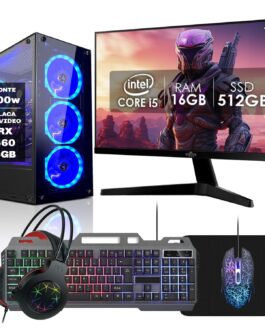 PC Gamer Completo Intel Core i5 16GB SSD 512GB Radeon RX 560 4GB Monitor 19″ Kit Gamer Fonte 400W Strong Tech
