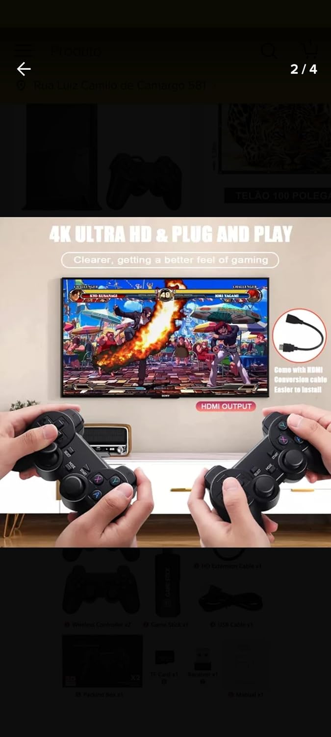 GD10 Video Game Stick Embutido 40000 Jogos 128G 2.4G Controlador Sem Fio HD Console de Videogame Retrô 4k HD Console de Videogame - Imagem 2