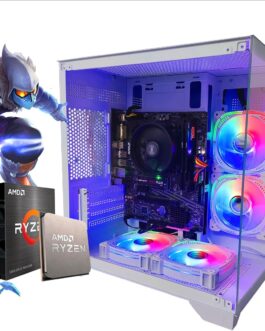 Pc Gamer Ryzen 5 5600 Gt, 16 Gb Ddr4, Ssd M.2 Nvme 500 Gb, Vega 7, Aquário Branco
