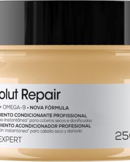 L’Oréal Professionnel Serie Expert Absolut Repair, Máscara de Reparação Intensiva para Cabelos Danificados e Finos com Quinoa Dourada, Reconstrução Instantânea e Brilho Intenso, 250g