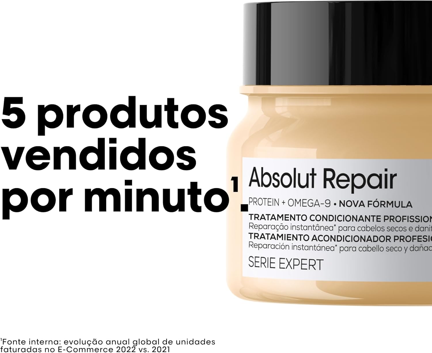 L'Oréal Professionnel Serie Expert Absolut Repair, Máscara de Reparação Intensiva para Cabelos Danificados e Finos com Quinoa Dourada, Reconstrução Instantânea e Brilho Intenso, 250g - Imagem 8