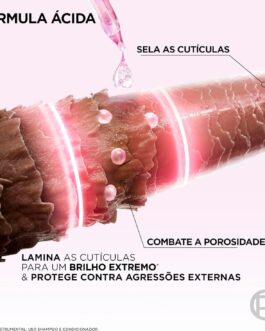 Kit Tratamento Capilar L’Oréal Paris Elseve Glycolic Gloss, Combate Porosidade, 5 Produtos para Brilho e Alinhamento