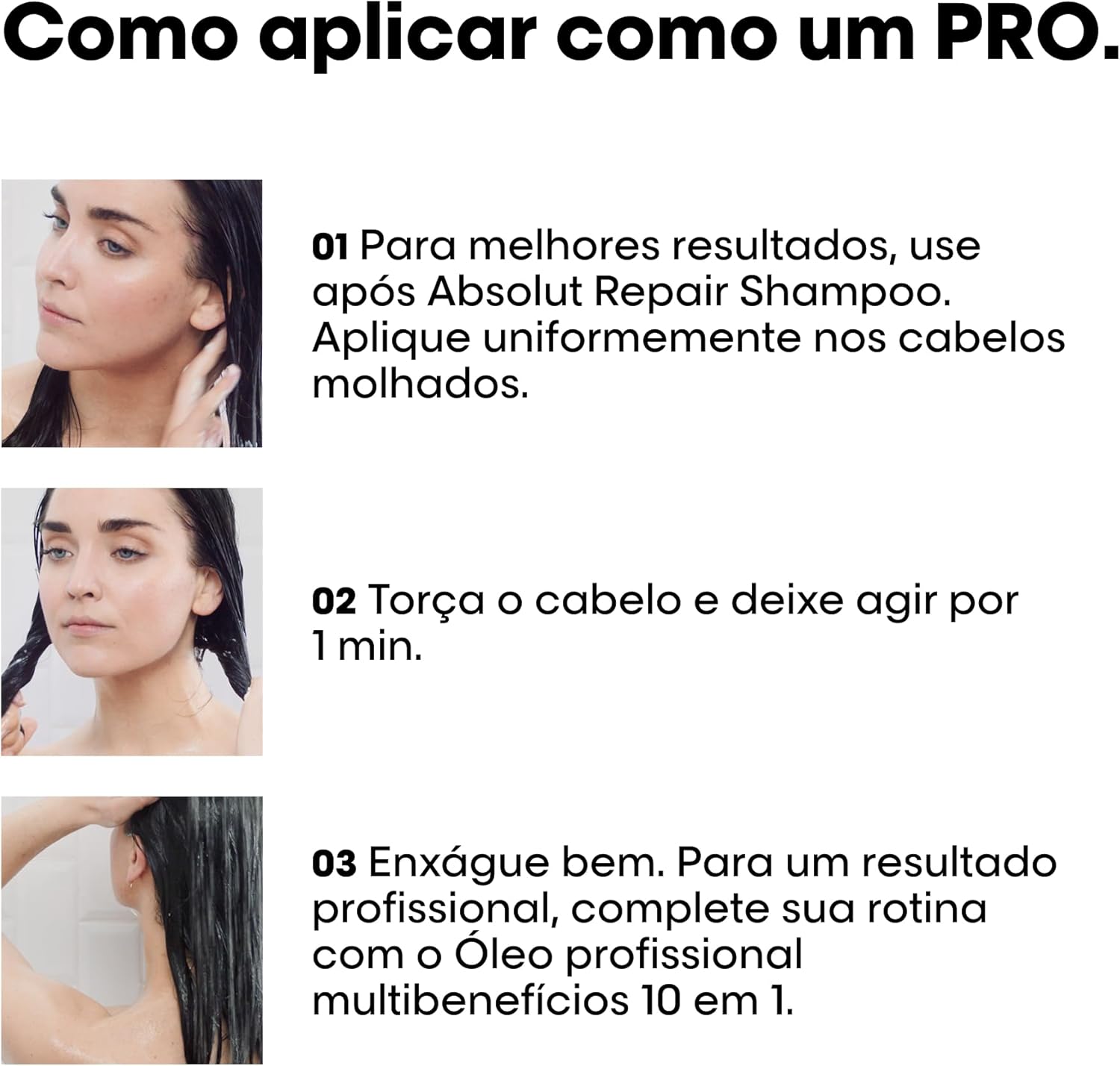 L'Oréal Professionnel Serie Expert Absolut Repair, Máscara de Reparação Intensiva para Cabelos Danificados e Finos com Quinoa Dourada, Reconstrução Instantânea e Brilho Intenso, 250g - Imagem 9