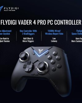 FLYDIGI Vader 4 Pro PC Controller Force Adjustment Lever Joystick Hall & Micro 2-in-1 Triggers 1000Hz Report Rate Stereo Vibration 800mAh Multi-Platform Controller for PC/NS/TV/Android/Laptop 
