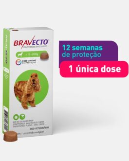 Bravecto® Cães 500mg – Antipulgas e Carrapatos – Cães de 10 a 20kg – 1 Comp. Mastigável – MSD Saúde Animal