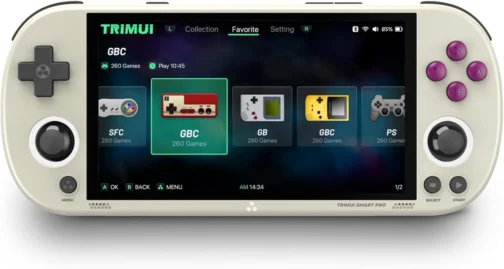Smart Pro Handheld Game Console, Mini Player Compatível Com Mais De 20 Formatos Jogos E Tela Alta Definição Ips 5", Console Videogame Portátil (Cinza 128G) - Imagem 2