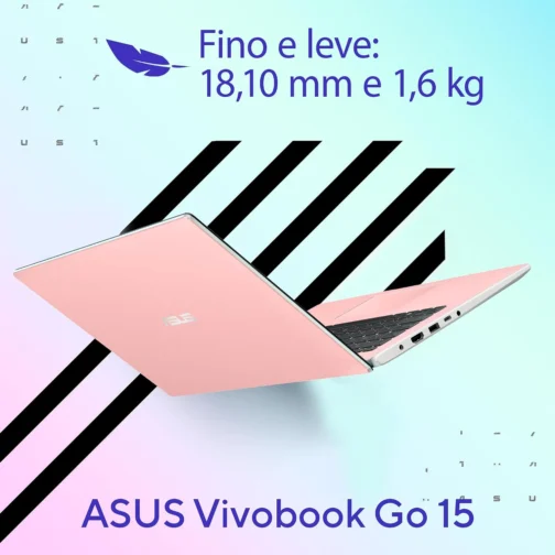 Notebook ASUS Vivobook GO 15, Intel Celeron Dual Core N4500, 4 GB, 128 GB SSD, W11 Home, 15,60" LED, Rose Pink - E510KA-BR833WS - Imagem 4