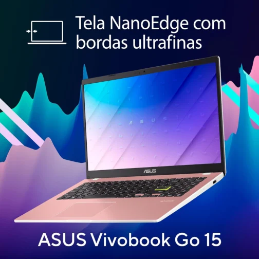 Notebook ASUS Vivobook GO 15, Intel Celeron Dual Core N4500, 4 GB, 128 GB SSD, W11 Home, 15,60" LED, Rose Pink - E510KA-BR833WS - Imagem 5