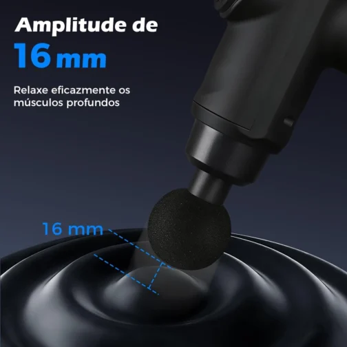 Pistola de Massagem YARUIKE, Massageador Muscular Elétrico Portátil com 10 Acessórios e 30 Velocidades, Preto - Imagem 8