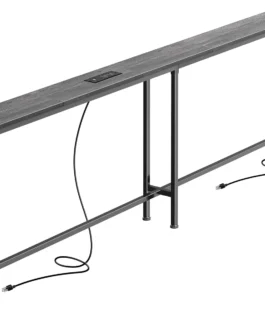 SUPERJARE Mesa de sofá de 79 polegadas com 2 tomadas elétricas e portas USB-C, mesa de console estreita de 14 cm com armazenamento, mesa de sofá de entrada longa atrás do sofá, espaços pequenos, sala