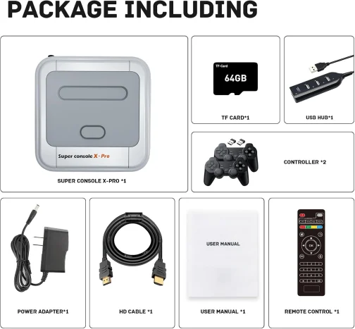 Kinhank Retro Game Console 256GB, Super Console X PRO Built-in 37,000+ Games, Video Game Console for 4K TV HD/AV Output, Wireless 2.4G Controllers - Imagem 8