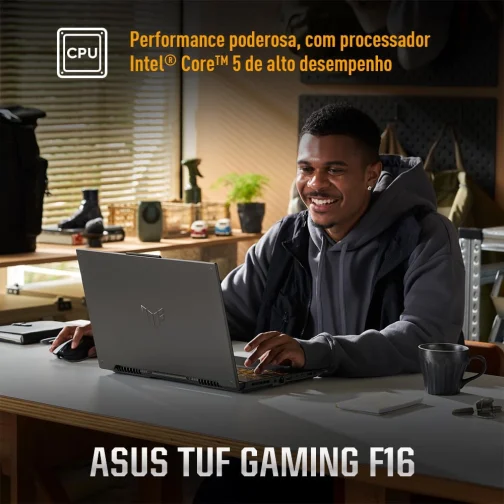 ASUS TUF Gaming F16 Intel Core 5, RTX 4050, 8 GB, 512 GB SSD, KeepOS,16.0'' FHD, Mecha Gray - FX607VU-RL054 - Imagem 4