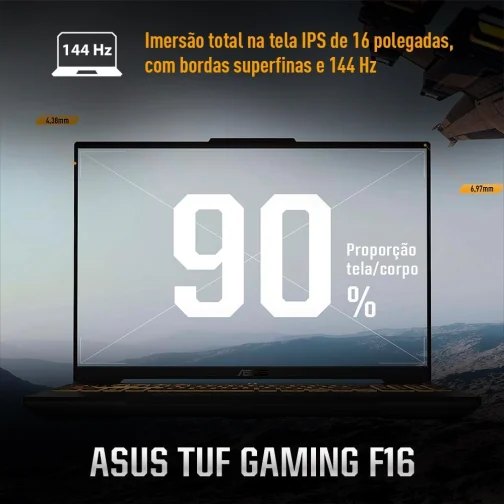 ASUS TUF Gaming F16 Intel Core 5, RTX 4050, 8 GB, 512 GB SSD, KeepOS,16.0'' FHD, Mecha Gray - FX607VU-RL054 - Imagem 5