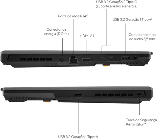 ASUS TUF Gaming F16 Intel Core 5, RTX 4050, 8 GB, 512 GB SSD, KeepOS,16.0'' FHD, Mecha Gray - FX607VU-RL054 - Imagem 10