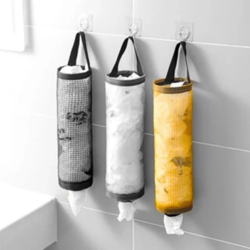 Puxa Saco Organizador Porta Sacolas Plásticas de Cozinha Acessório Prático e Sustentável para Armazenamento Eficiente (Preto) - Imagem 8