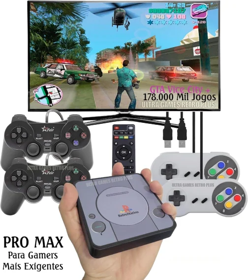 Video Game RetroStation PRO Max + 178 Mil Jogos + 4 Controles + Atualizado - Imagem 2