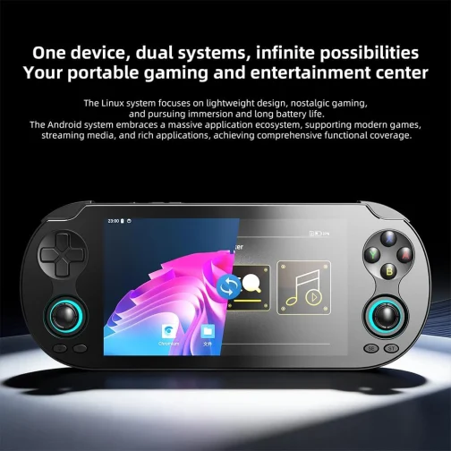 RG VITA Pro Console de jogos portátil retrô 14.0 cm IPS INCELL Touch Screen Android 14/Linux Dual System RK3576 Octa-core 4GB + 64GB AI Funções 3D Hall Joystick 5000mAh 18W Carregamento rápido - Imagem 5