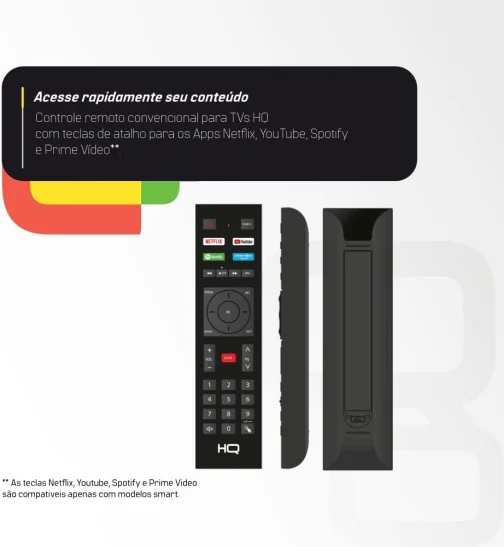 Smart TV HQ 24" HD tela sem bordas Android 12 design slim HQS24NKHM - Imagem 5