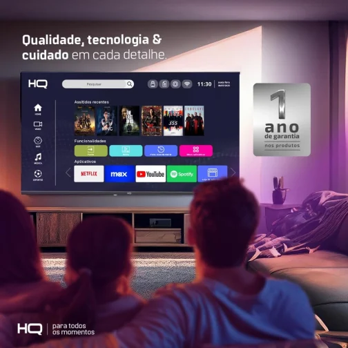 Smart TV HQ 24" HD tela sem bordas Android 12 design slim HQS24NKHM - Imagem 6