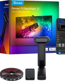 Envisual T2 Backlight para Tv 55 a 65 Polegadas com Câmera Dupla, Rgbic, Sincronização com Tela, Controle por Voz al3x4/Go0gl3, Wi-Fi/Bluetooth, App Home – H605C311