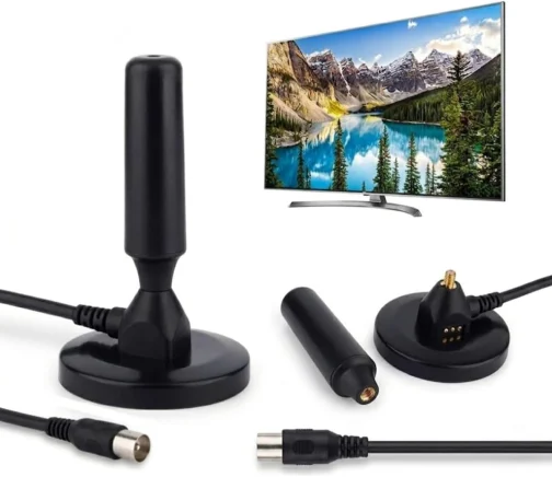 Antena Digital Interna e Externa para TV - HDTV 4K UHF VHF Smart TV, Led, LCD, 3D, Cabo 5 Metros, Com Base de Imã e Resistente a Água - Imagem 2