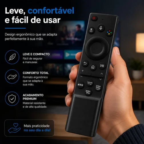 Controle Remoto Premium Compatível com Samsung Smart TV 4K, Crystal, QLED, Neo QLED e OLED – Não Precisa Configurar – Atalhos para Netflix, Prime Video e Apps - Imagem 7