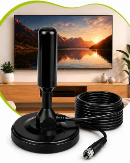 Antena Digital 4k Smart Tv Full Hd Amplificada Interna E Externa Cabo 5 Metros Base Imã – Mtones