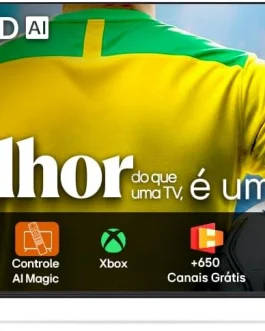 Smart TV 4K 55″ LG QNED73 Portal de Games Processador AI α7 Gen8 4K Super Upscaling Google Cast Integrado Controle AI Magic WebOS 25 Modo Esportes Alerta de Esportes