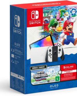 Bundle Nintendo Switch OLED + Super Mario Bros. Wonder + 3 Meses de Assinatura Nintendo Switch Online