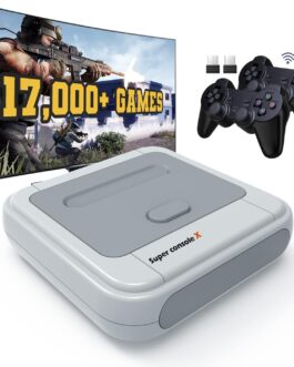 Kinhank Super Console X 256GB, Retro Game Console Built-in 117,000+ Games, Video Game Console Systems for 1080P/720P Output, Compatible with PS1/PSP/MAME/ATARI, WiFi/LAN, 2 Wireless Controllers