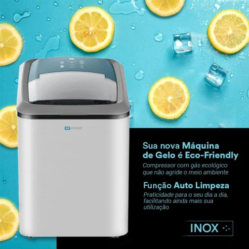 Máquina de Gelo 15kg Eos Ice Compact EMG02I Prata 220V - Imagem 6
