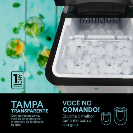 Máquina de Gelo 15kg Eos Ice Compact EMG02I Prata 220V - Imagem 9