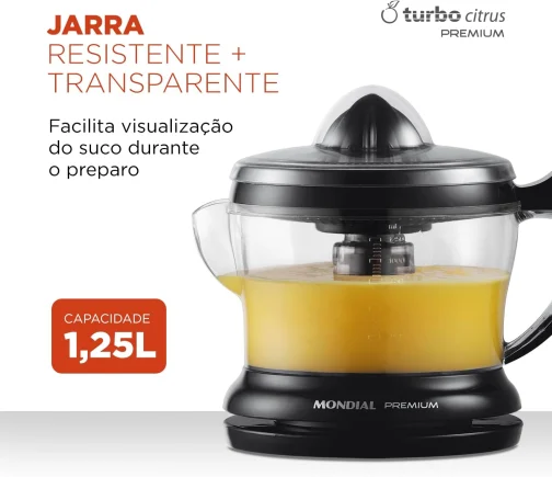 MONDIAL Espremedor Premium, Preto, 30W, 110V - E-02 - Imagem 3